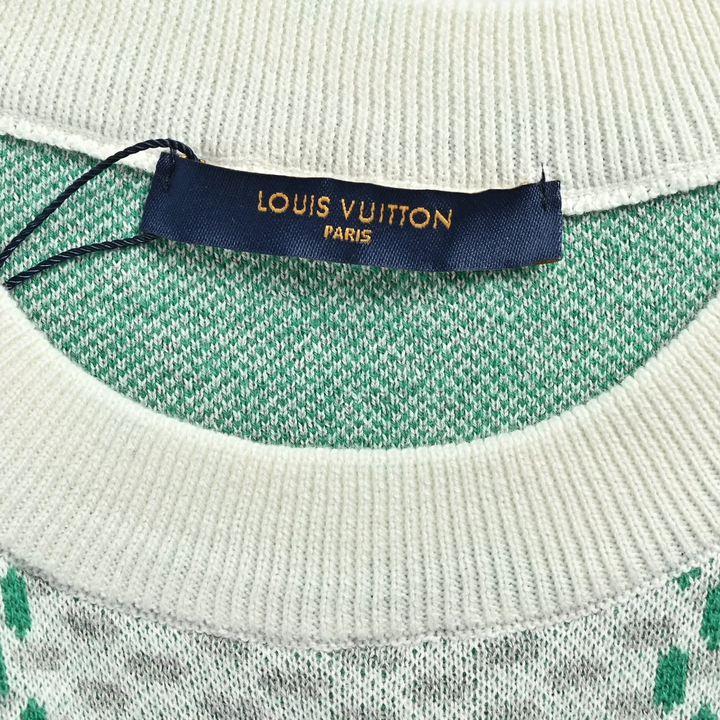 Louis Vuitton/Louis Vuitton checkerboard knitted jacquard short sleeves